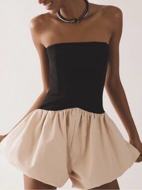 Anthropologie Maeve Strapless Bubble Romper NWT